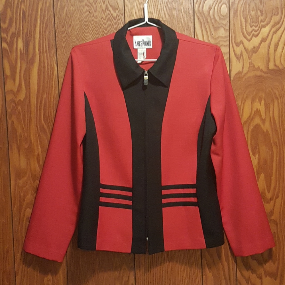 Kari's Korner Red & Black Blazer Sz. 12